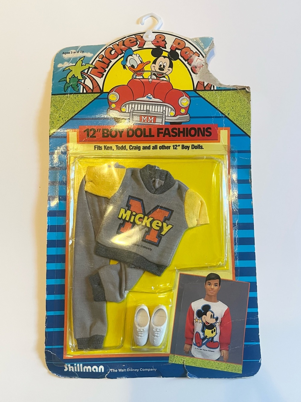 Disney Mickey Boy Doll Outfit in Grey & Yellow